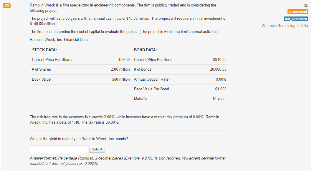 25 Unanswered Ramblin Wreck Is A Firm Specializing In Engineering Components The Firm Is Publicly Traded And Is Consid 1