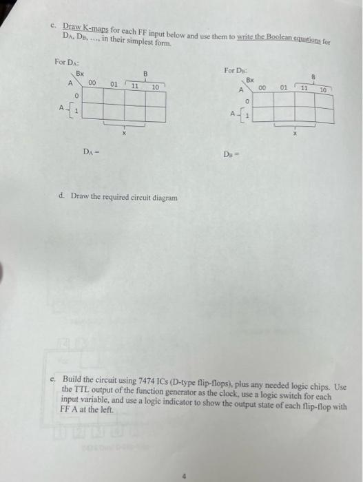 02 60 Points Design And Build A Circuit That Implements The State Diagram Shown In Fig 1 Use One Or More 7474 Ics 2