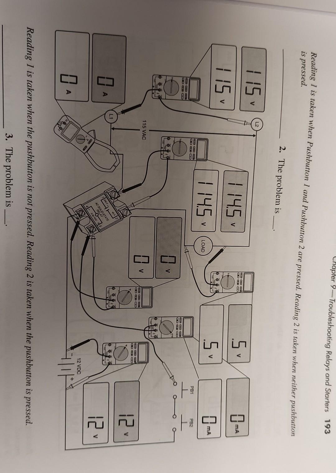 Piuuich Is Activity 9 2 Troubleshooting Solid State Relays Using The Meter Readings Determine The Problem Read Ing 1 2