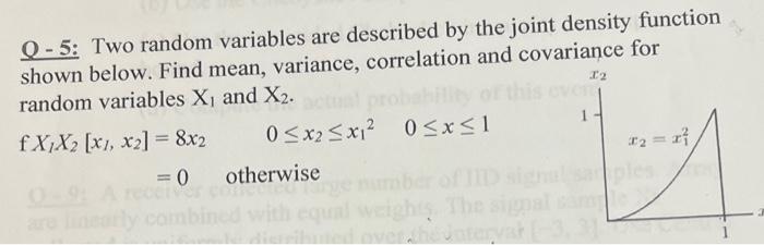 12 Q 5 Two Random Variables Are Described By The Joint Density Function Shown Below Find Mean Variance Correlation A 1