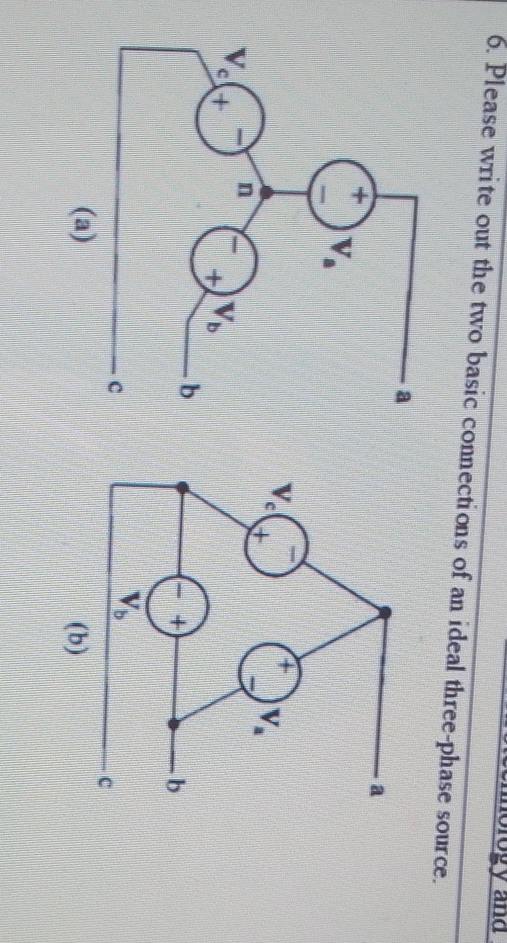 Please Write Out The Two Basic Connections Of An Ideal Three Phase Source 1
