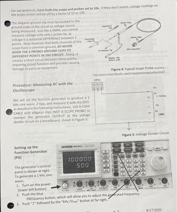 No For Our Purposes Have Both The Scope And Probes Set To 10x If They Don T Match Voltage Readings On The Scope Scree 1