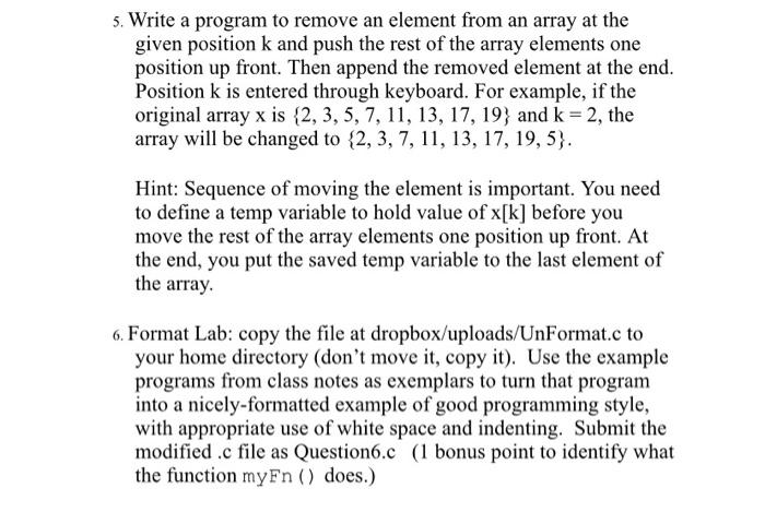 Please Code In C 1