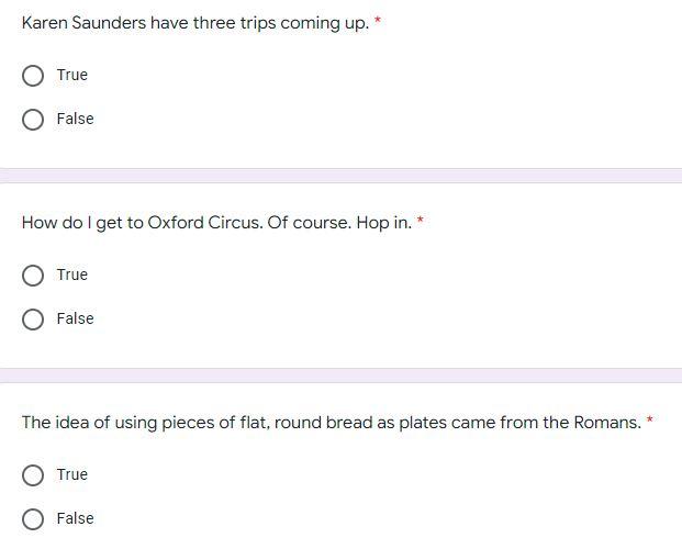 Karen Saunders Have Three Trips Coming Up True False How Do I Get To Oxford Circus Of Course Hop In True O False The 1