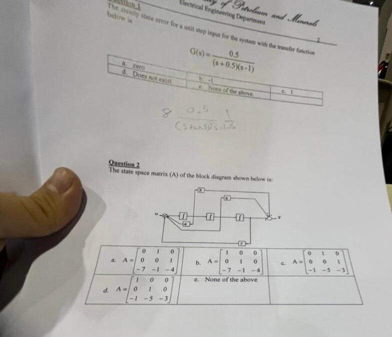 They Sale Or For A Unit Step Input For The System With The Transfer Function Below Y Fitolum And Mennale Electrical Engi 1