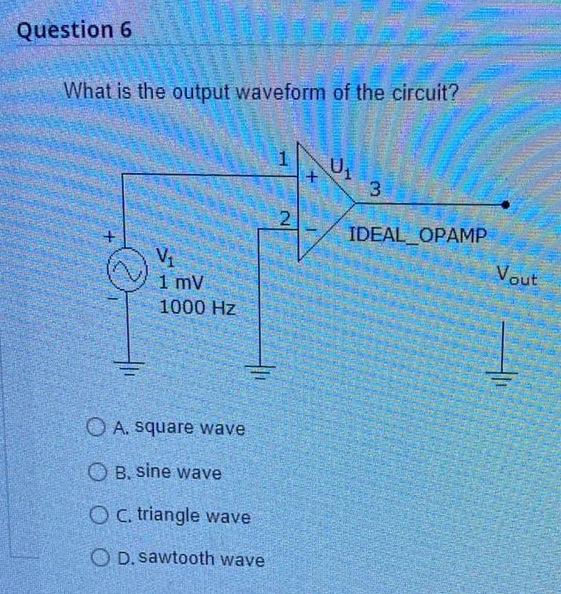 Question 4 This Circuit Is An Example Of A V A 4 O Double Ended Output O Double Ended Differential Input O Single End 3