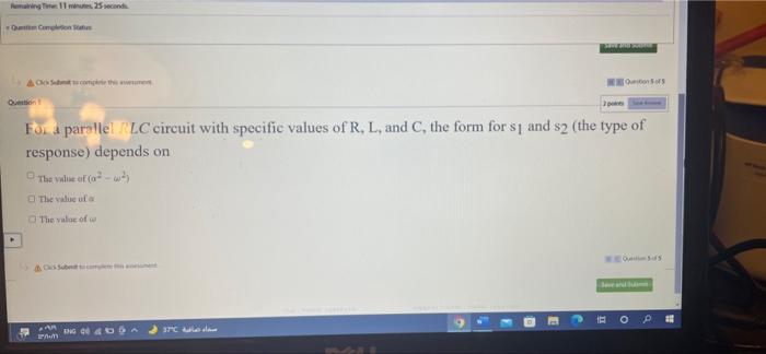 Herring 125 Cand Crono For A Parallel Lc Circuit With Specific Values Of R L And C The Form For Sp And S2 The Type O 1