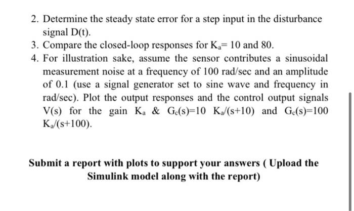 Rus Load Consider The Disk Drive Read System Disturbance Ta Amplifier Coil Desired V S K K Head R Ls Position Senso 2