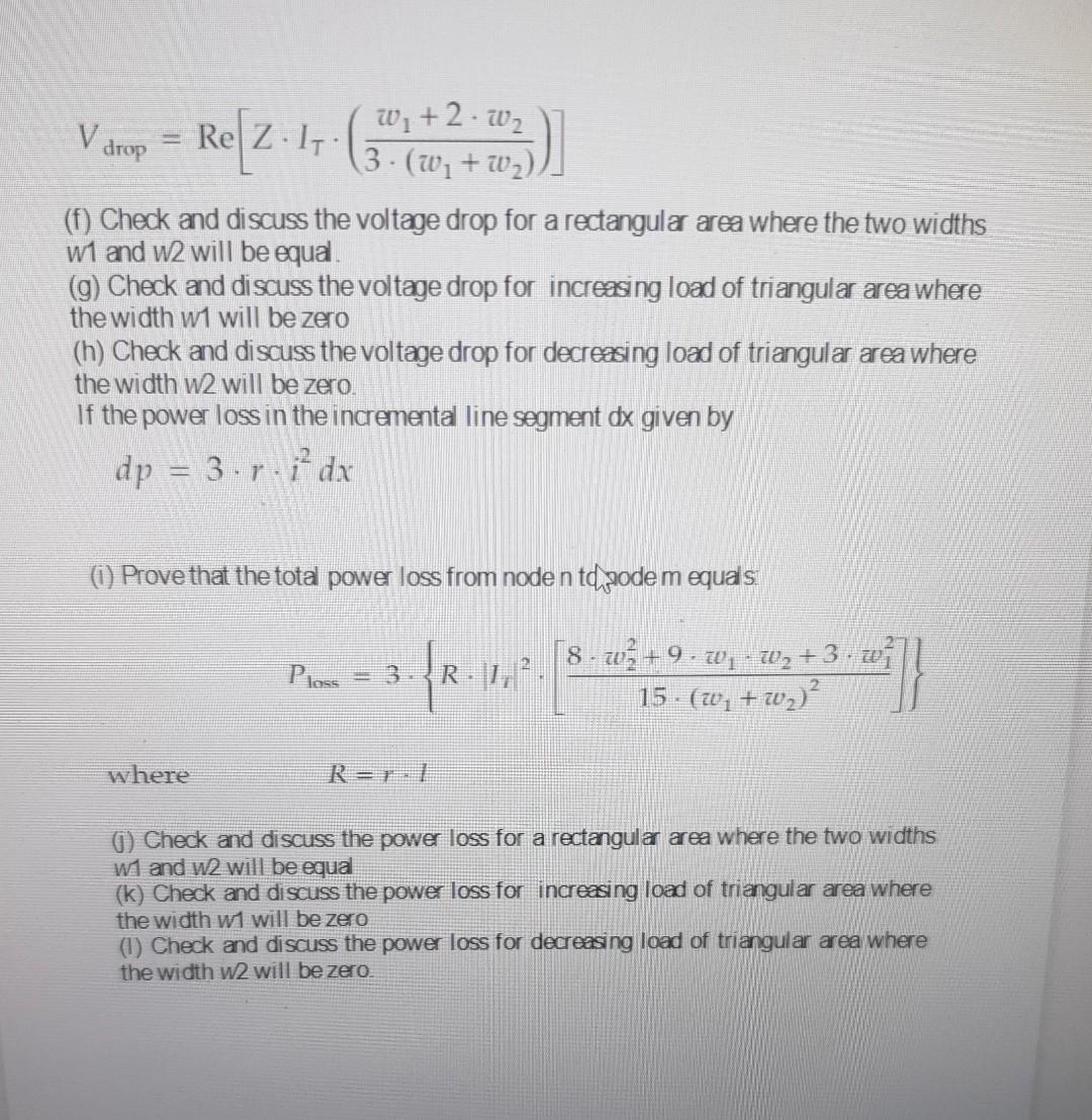 V Dorp Re 2 17 9742 7 03 A W 2 W2 3 W1 W2 1 Check And Discuss The Voltage Drop For A Rectangula Area Where 2