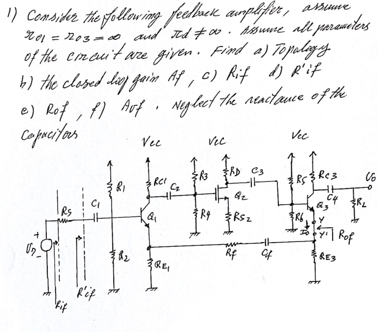 Can You Help Me Find A Topology B Closed Loop Gain C Rif D R If E Rof F Avf Thank You 1