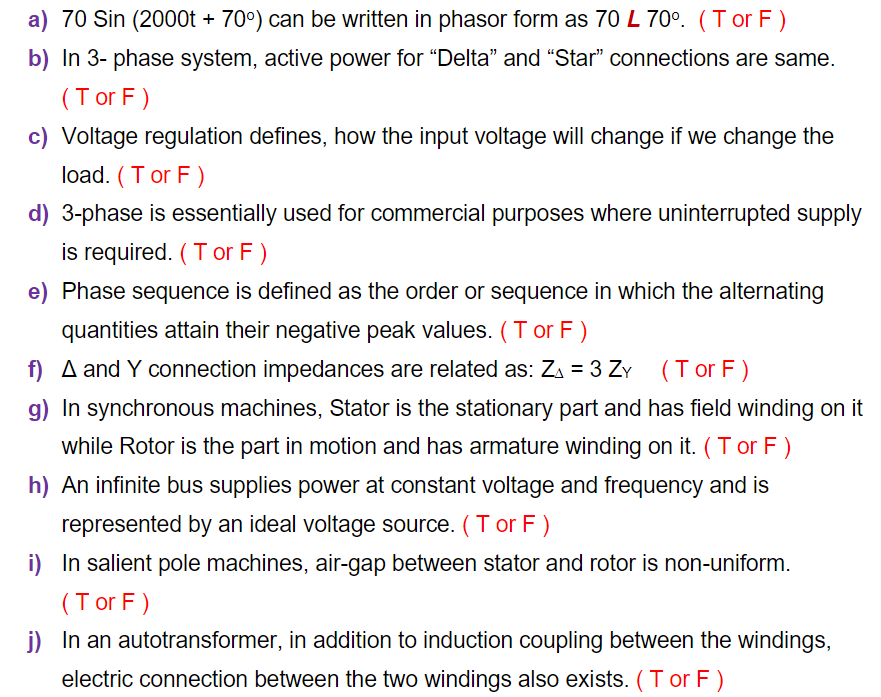 A 70 Sin 2000t 70 Can Be Written In Phasor Form As 70 L 70 Tor F B In 3 Phase System Active Power For Delt 1