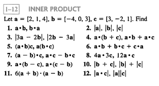 1 12 Inner Product Let A 2 1 4 B 4 0 3 C 3 2 1 Find 1 A B Bua 2 Lal Bl Le 3 3a 26 126 3 1