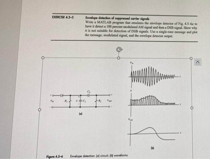 Exercise 4 5 3 Envelope Detection Of Suppressed Carrier Signals Write A Matlab Program That Emulates The Envelope Detect 1