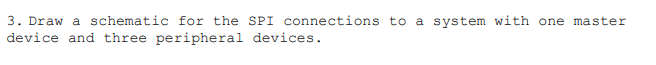 3 Draw A Schematic For The Spi Connections To A System With One Master Device And Three Peripheral Devices 1