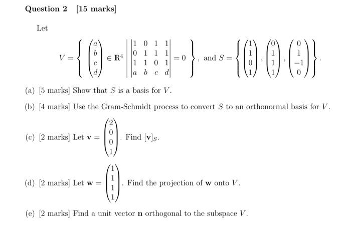 Question 2 15 Marks Let 0 000 11 Er 101 11 0 1 1 1 1 1 1 A B C D And S A 5 Marks Show That S Is A B 1