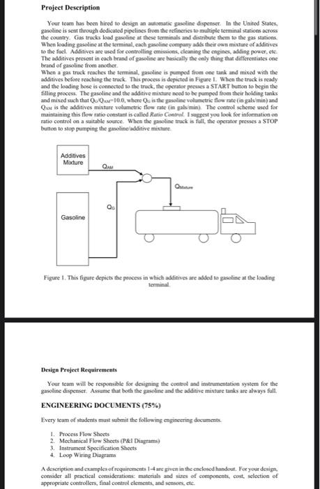Project Description Your Team Has Been Hired To Design An Automatic Gasoline Dispenser In The United States Gasoline Is 1