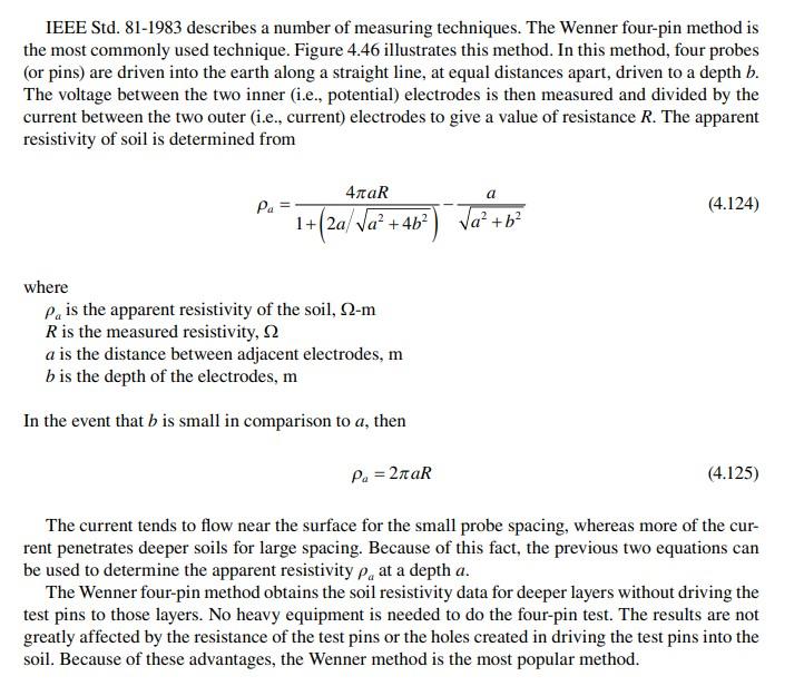 Problem 1 Four Resistance Measurements Were Conduted At A Substation Site Using The Wenner 4 Pin Method The Measuremen 2