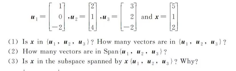 1 2 3 5 U 01 12 8 1 U 3 2 And X 1 2 2 2 4 1 Is X In U Un Ug How Many Vectors Are In U U Uz 2 How Many V 1