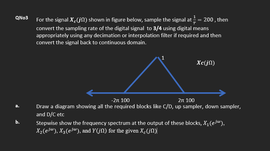 Qno3 For The Signal X 1 Shown In Figure Below Sample The Signal At 200 Then Convert The Sampling Rate Of The Digit 1