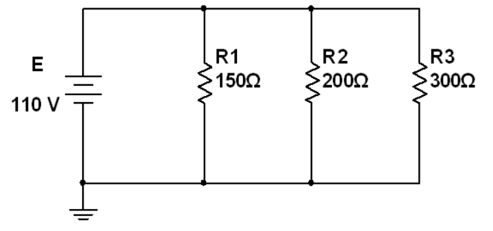 In The Circuit Shown Below Find The Following A Total Resistance B Current Through Each Resistor C Total Curre 1