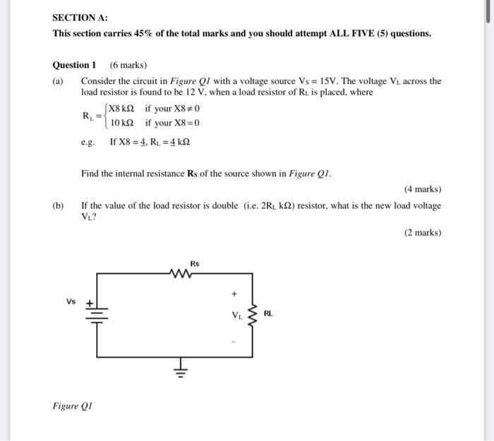 Section A This Section Carries 45 Of The Total Marks And You Should Attempt All Five 5 Questions Question 1 6 Mark 1
