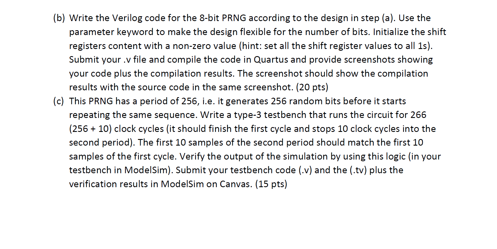 Problem 2 45 Pts One Of The Key Applications Of N Bit Shift Registers Is Pseudo Random Number Generation Prng The 3