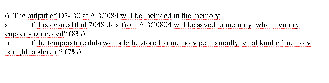 A 6 The Output Of D7 D0 At Adc084 Will Be Included In The Memory If It Is Desired That 2048 Data From Adc0804 Will Be 1