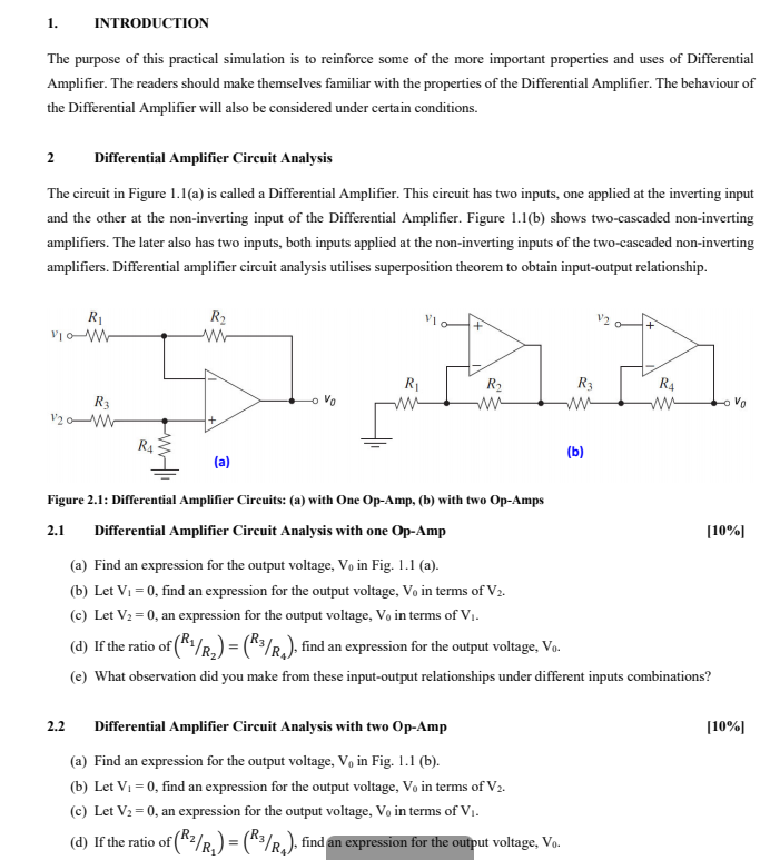 1 Introduction The Purpose Of This Practical Simulation Is To Reinforce Some Of The More Important Properties And Uses 1