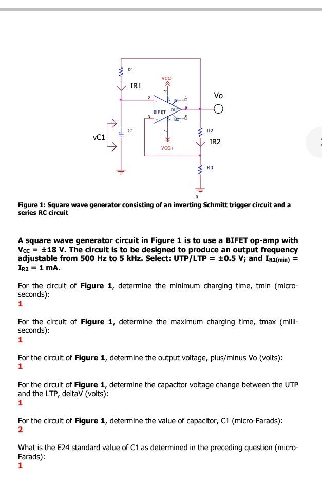 R1 Vcc Ir1 2 Vo O Un 6 Bif Et C1 R2 Vc1 Ir2 Vcc W R3 Figure 1 Square Wave Generator Consisting Of An Inverting Schmitt 1