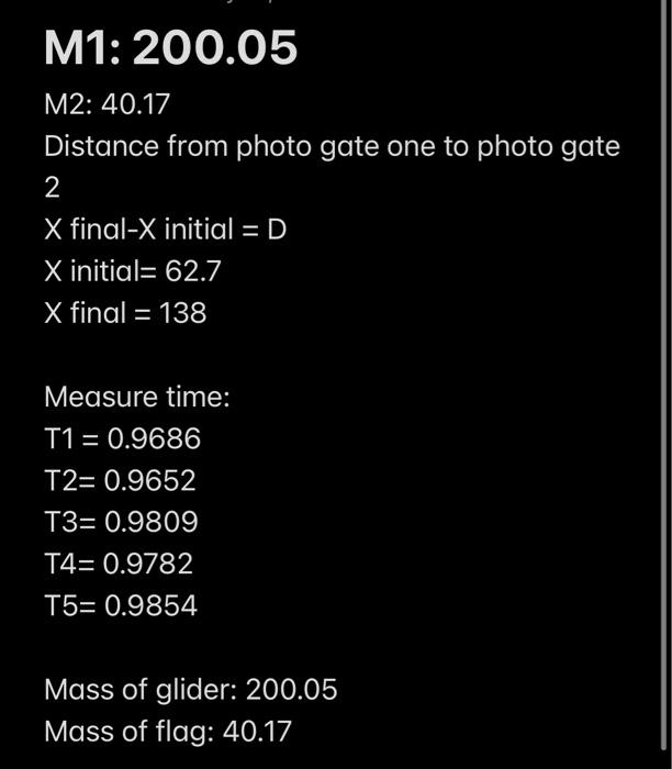 Method 1 X X Vot 1 2 At 1 Level Air Track 2 Set The Distance Between The Photogates Approximately X 70 Cm 3 2