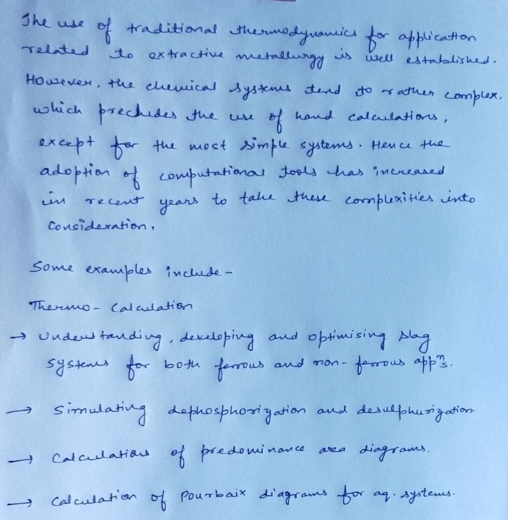 The Use Related To Extractive Is Well Established To Rather Of Traditional Thermodynamics For Application Metallurgy Ho 1