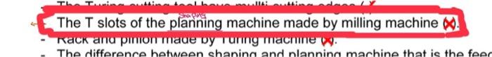 The Stone The T Slots Of The Planning Machine Made By Milling Machine 0 Rack And Pinion Made By Tuning Machine W The 1