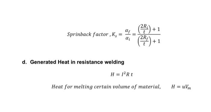 5 A List The Important Parameters That Affect The Sheet Metal Forming Process Select 3 Parameters And Explain Them I 3