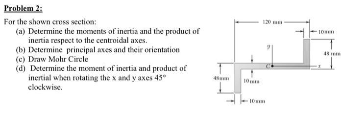 120 Mm 10 Mm Problem 2 For The Shown Cross Section A Determine The Moments Of Inertia And The Product Of Inertia Res 1