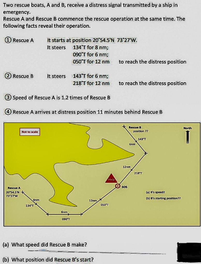 Two Rescue Boats A And B Receive A Distress Signal Transmitted By A Ship In Emergency Rescue A And Rescue B Commence 1