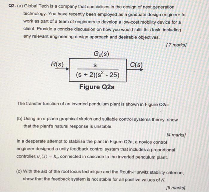 Q2 A Global Tech Is A Company That Specialises In The Design Of Next Generation Technology You Have Recently Been Em 1