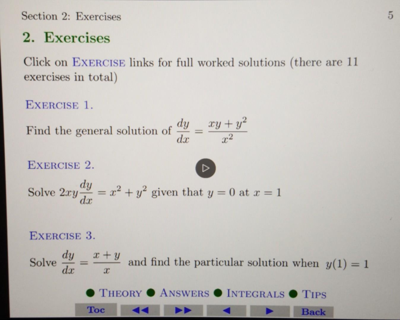 Section 2 Exercises 5 2 Exercises Click On Exercise Links For Full Worked Solutions There Are 11 Exercises In Total 1