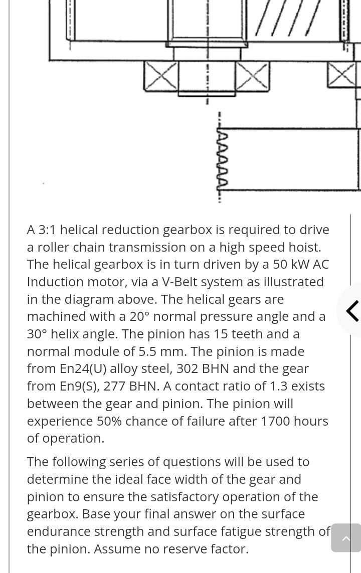 Annal A 3 1 Helical Reduction Gearbox Is Required To Drive A Roller Chain Transmission On A High Speed Hoist The Helic 1