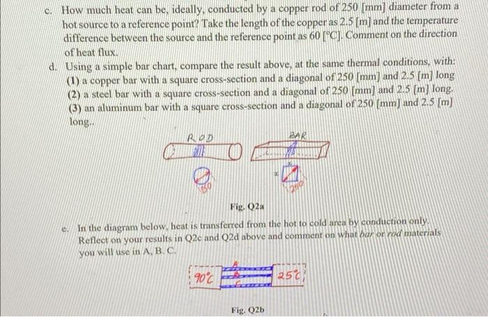 C How Much Heat Can Be Ideally Conducted By A Copper Rod Of 250 Mm Diameter From A Hot Source To A Reference Point 1
