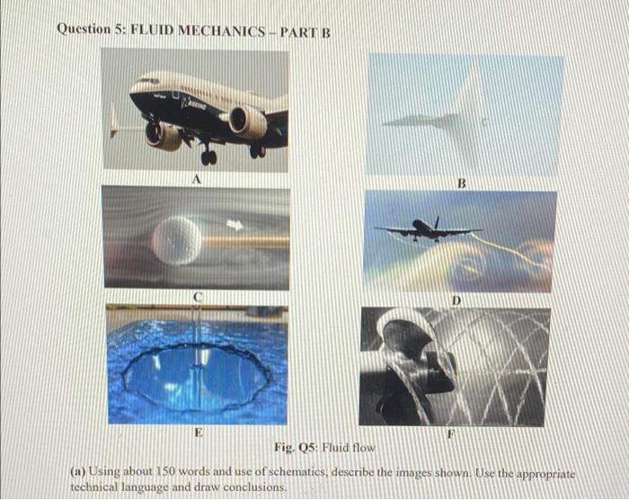 Question 5 Fluid Mechanics Part B B Fig 05 Fluid Flow A Using About 150 Words And Use Of Schematics Describe The 1