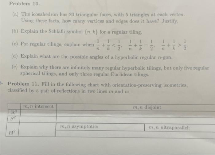 Problem 10 A The Icosahedron Has 20 Triangular Faces With 5 Triangles At Each Vertex Using These Facts How Many 1