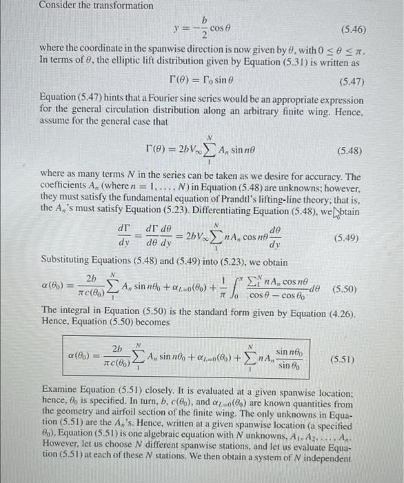 Problem 4 Write Your Own Matlab Code To Apply The Analysis Of Chapter 5 To An Untwisted Rectangular Wing Of Ar 6 Flyi 2