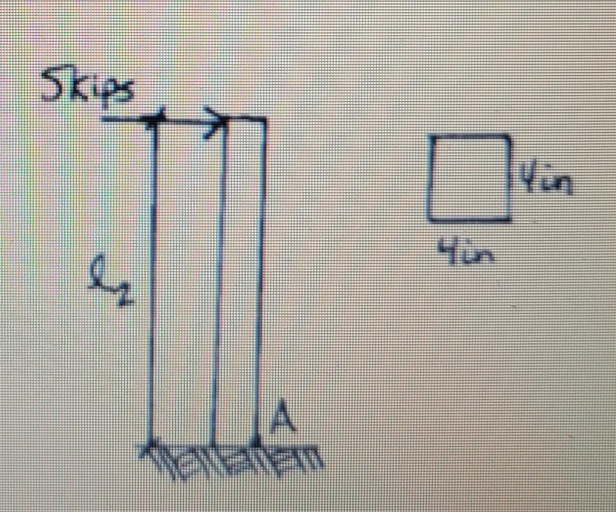 A Steel Element With A Modulus Of Elasticity Of 29 000 Ksi A Square Section With Dimensions Of 4 In A Sectional Area O 1