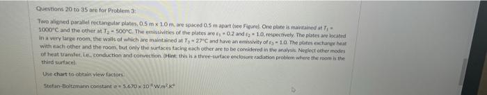 Questions 20 To 35 Are For Problem 3 Two Aligned Parallel Rectangular Plates0 5 Mx 10 M Are Spaced 0 5 M Apart See Fi 1