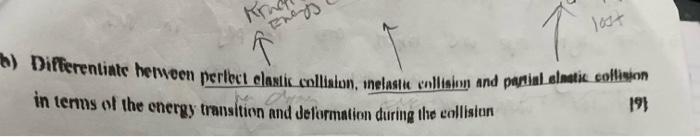 Bhags B Differentiate Herveen Perfect Clastic Collinton Unelaste Collision And Parin Olmatic Collision In Terms Of The 1