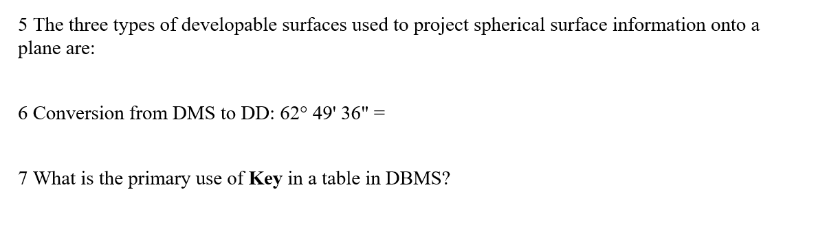 5 The Three Types Of Developable Surfaces Used To Project Spherical Surface Information Onto A Plane Are 6 Conversion F 1