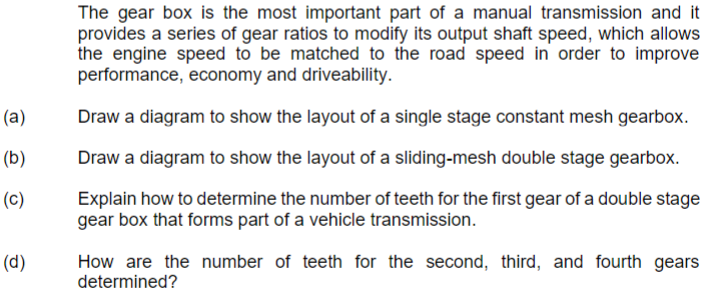 The Gear Box Is The Most Important Part Of A Manual Transmission And It Provides A Series Of Gear Ratios To Modify Its O 1