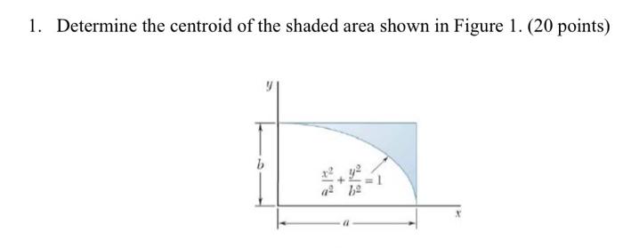 1 Determine The Centroid Of The Shaded Area Shown In Figure 1 20 Points B 1 2 1