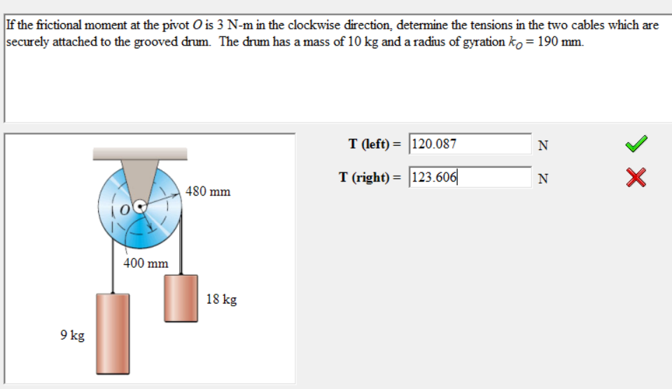 If The Frictional Moment At The Pivot O Is 3 N M In The Clockwise Direction Determine The Tensions In The Two Cables Wh 1