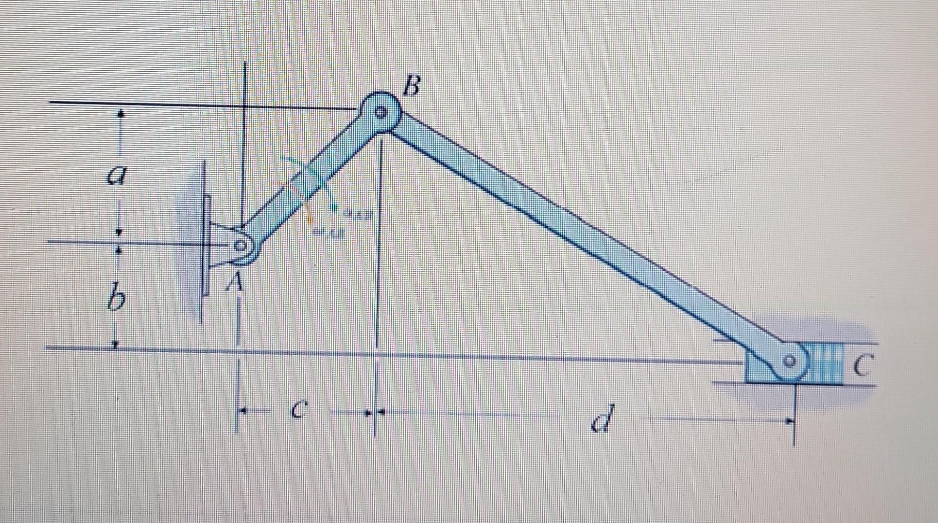 The Angular Velocity Wab 5 Rad S If The Acceleration Of The Piston At C Is Zero At The Instant Shown What Is The Ang 1